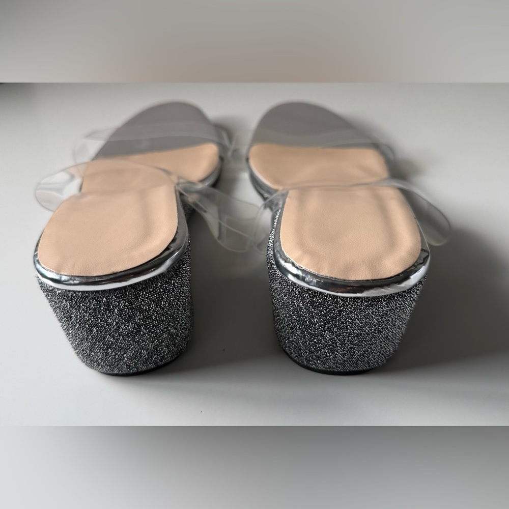 Women’s Silver Glitter Wedge Sandals Size 8.5 / EU 39 New with Tags